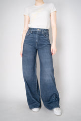 Rag & Bone Miramar Terry Cloth "Sofie" Wide-Leg Pant in Blue Denim Print Vancouver. Shop Online or in Store