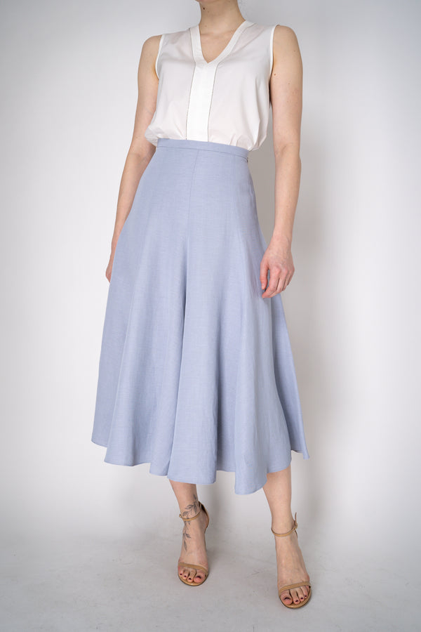 Fabiana Filippi Linen Blend A-line Skirt in Lavender Vancouver. Shop Online or in Store.