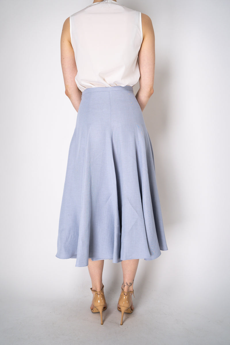Fabiana Filippi Linen Blend A-line Skirt in Lavender Vancouver. Shop Online or in Store.