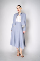 Fabiana Filippi Linen-Silk Cropped Tailored Jacket in Lavender Vancouver. Shop Online or in Store.