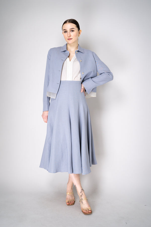 Fabiana Filippi Linen Blend A-line Skirt in Lavender Vancouver. Shop Online or in Store.
