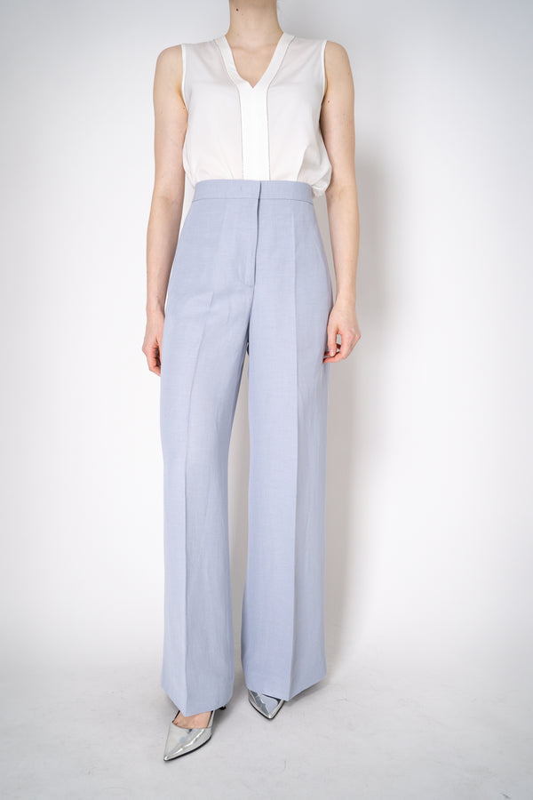 Fabiana Filippi Linen Blend Wide Leg Trousers in Lavender Vancouver. Shop Online or in Store.