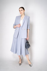 Fabiana Filippi Linen Blend A-line Skirt in Lavender Vancouver. Shop Online or in Store.