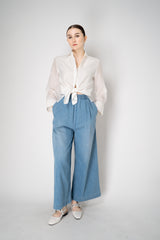 Fabiana Filippi Wide Leg Pull-On Style Denim Trousers Vancouver. Shop Online or in Store.