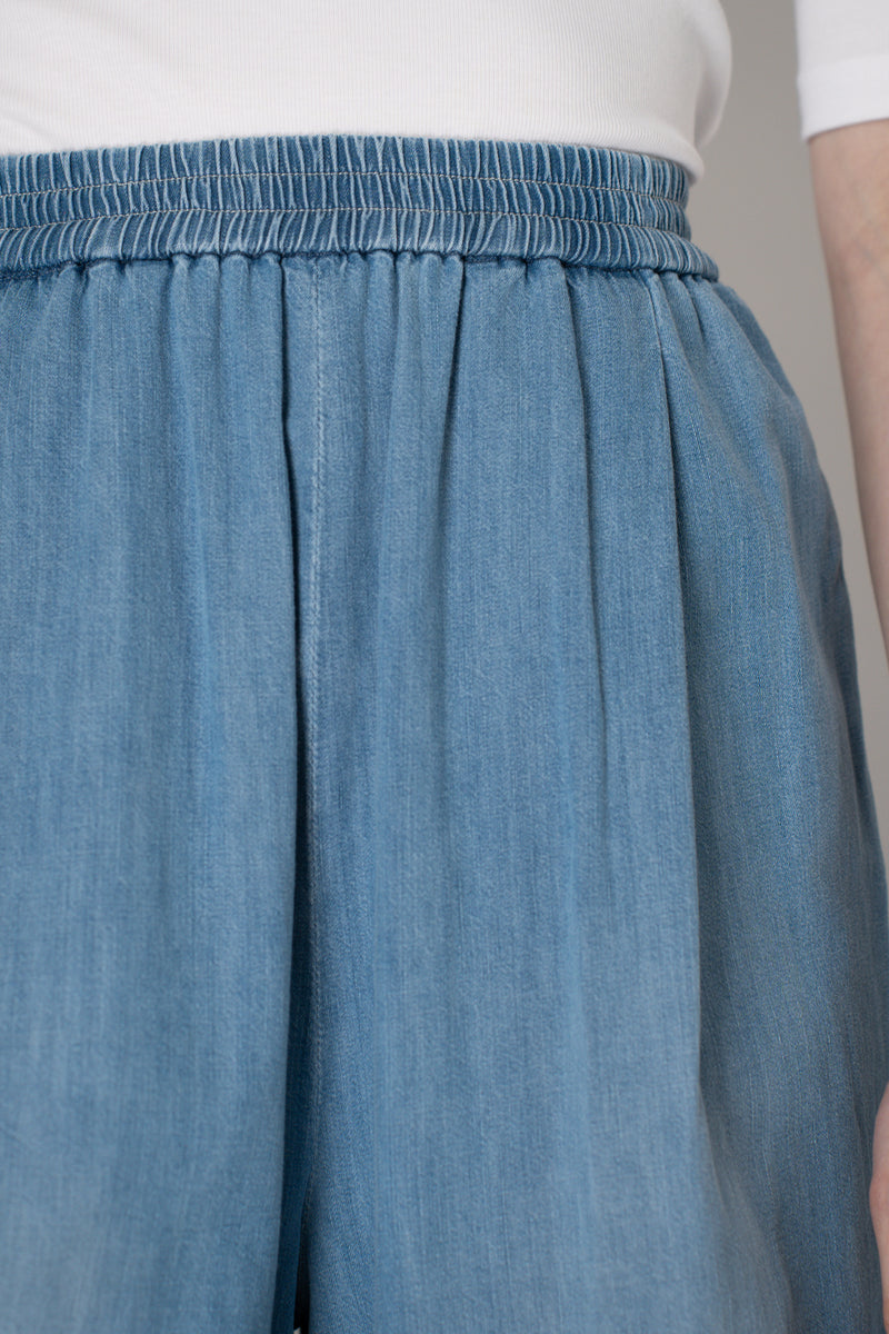Fabiana Filippi Wide Leg Pull-On Style Denim Trousers Vancouver. Shop Online or in Store.