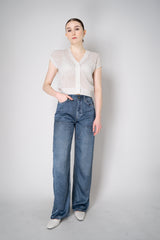 Rag & Bone "Logan" Carpenter Miramar Satin Pants in Blue Denim Print Vancouver. Shop Online or in Store