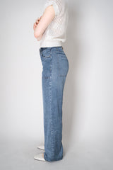 Rag & Bone "Logan" Carpenter Miramar Satin Pants in Blue Denim Print Vancouver. Shop Online or in Store