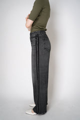 Rag & Bone Miramar Terry Wide-Leg Track Pants in Black Denim Print Vancouver. Shop Online or in Store