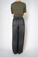 Rag & Bone Miramar Terry Wide-Leg Track Pants in Black Denim Print Vancouver. Shop Online or in Store
