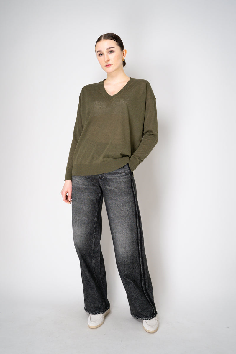 Rag & Bone Miramar Terry Wide-Leg Track Pants in Black Denim Print Vancouver. Shop Online or in Store
