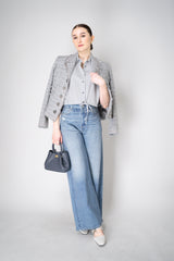 Rag & Bone Miramar Terry Cloth Ankle-Length Pants With Distressed Details In Blue Denim Print Vancouver. Shop Online or in Store
