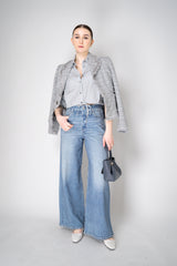 Rag & Bone Miramar Terry Cloth Ankle-Length Pants With Distressed Details In Blue Denim Print Vancouver. Shop Online or in Store