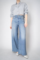 Rag & Bone Miramar Terry Cloth Ankle-Length Pants With Distressed Details In Blue Denim Print Vancouver. Shop Online or in Store