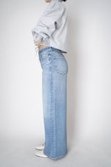 Rag & Bone Miramar Terry Cloth Ankle-Length Pants With Distressed Details In Blue Denim Print Vancouver. Shop Online or in Store
