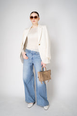 Rag & Bone Miramar Terry Cloth Ankle-Length Pants With Distressed Details In Blue Denim Print Vancouver. Shop Online or in Store