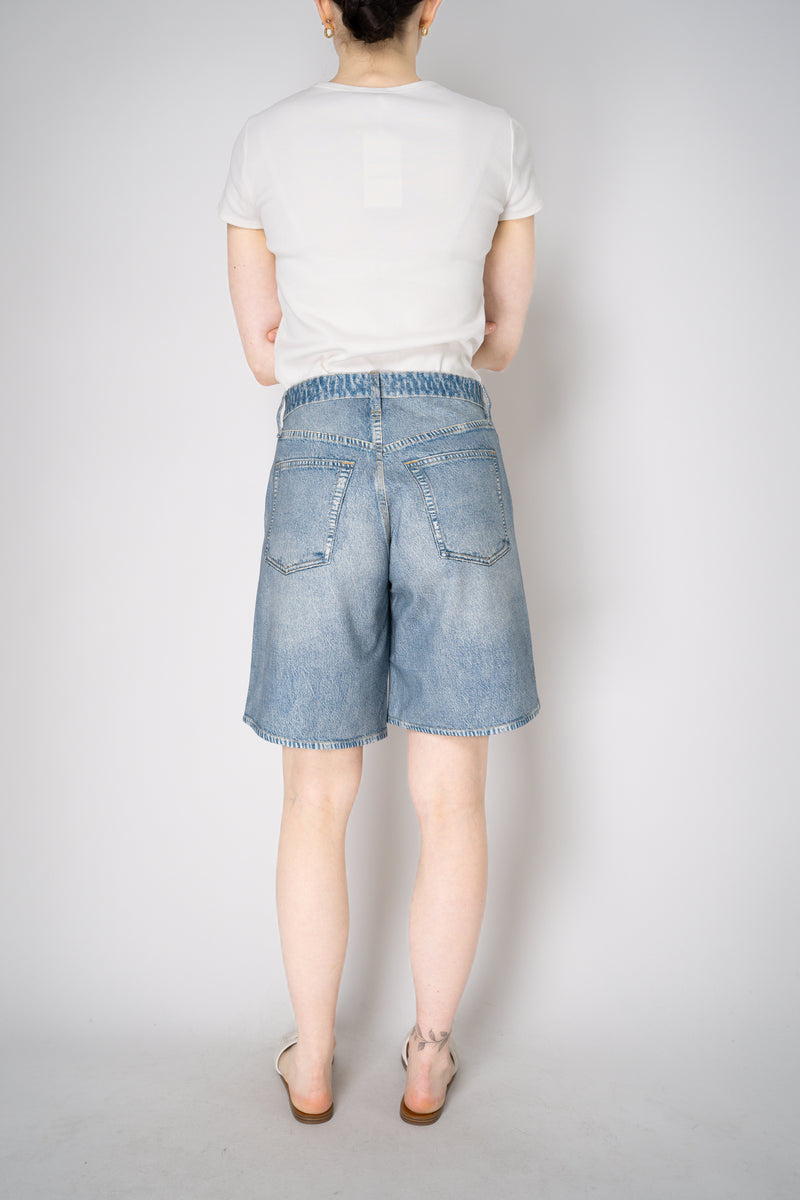 Rag & Bone "McKenna" Ponte Miramar Bermuda Shorts in Light Denim Print Vancouver. Shop Online or in Store