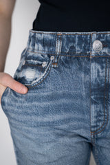 Rag & Bone Miramar Denim Print Pull-On Style Jogger Pant in Dark Blue Vancouver. Shop Online or in Store