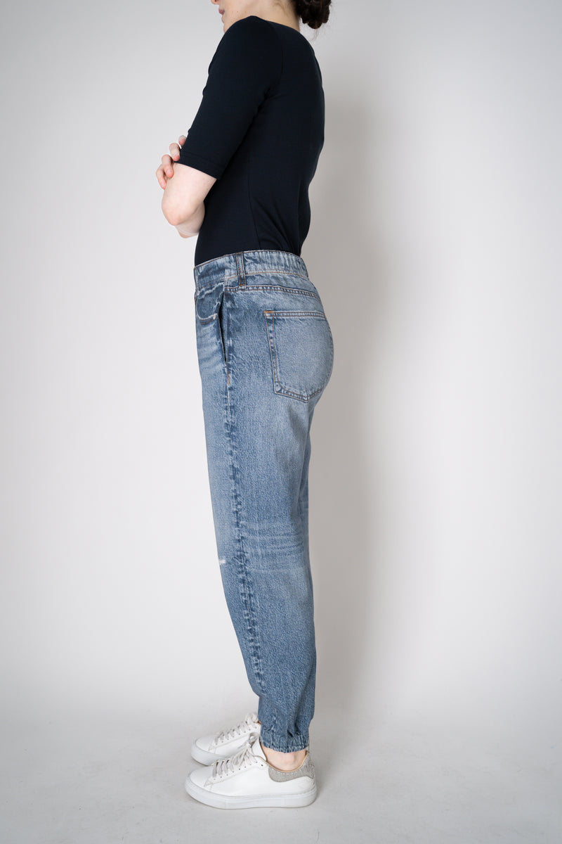 Rag & Bone Miramar Denim Print Pull-On Style Jogger Pant in Dark Blue Vancouver. Shop Online or in Store