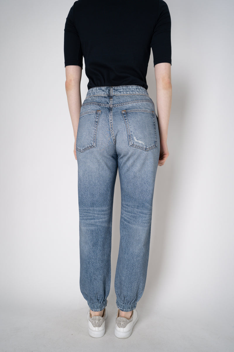 Rag & Bone Miramar Denim Print Pull-On Style Jogger Pant in Dark Blue Vancouver. Shop Online or in Store