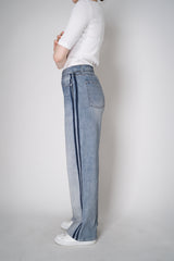 Rag & Bone Miramar Terry Cloth Wide-Leg Track Pants in Blue Denim Print Vancouver. Shop Online or in Store