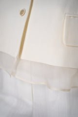Fabiana Filippi Linen-Silk Cropped Tailored Jacket in White Vancouver. Shop Online or in Store.
