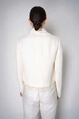 Fabiana Filippi Linen-Silk Cropped Tailored Jacket in White Vancouver. Shop Online or in Store.