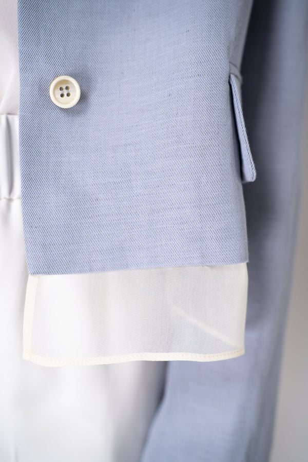 Fabiana Filippi Linen-Silk Cropped Tailored Jacket in Lavender Vancouver. Shop Online or in Store.