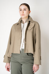 Lorena Antoniazzi Cropped Peplum Trench Jacket t with Zip-Detachable Chest Piece in Camel Vancouver. Shop Online or in Store.