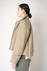 Lorena Antoniazzi Cropped Peplum Trench Jacket t with Zip-Detachable Chest Piece in Camel Vancouver. Shop Online or in Store.