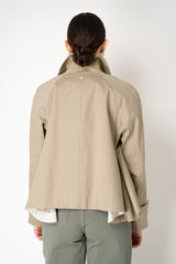 Lorena Antoniazzi Cropped Peplum Trench Jacket t with Zip-Detachable Chest Piece in Camel Vancouver. Shop Online or in Store.