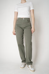 Lorena Antoniazzi Straight Leg 5-Pocket Style Jeans in Olive Green Vancouver. Shop Online or in Store.