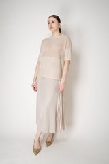 Lorena Antoniazzi Relaxed Fit Openwork Knitted Top in Cream Gold Vancouver. Shop Online or in Store.