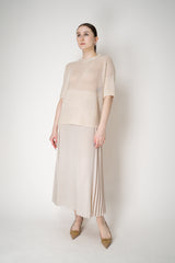 Lorena Antoniazzi Relaxed Fit Openwork Knitted Top in Cream Gold Vancouver. Shop Online or in Store.
