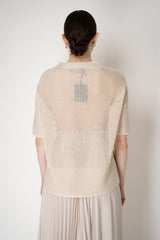 Lorena Antoniazzi Relaxed Fit Openwork Knitted Top in Cream Gold Vancouver. Shop Online or in Store.