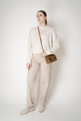 Lorena Antoniazzi Straight Leg 5-Pocket Style Jeans in Beige Vancouver. Shop Online or in Store.