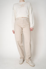 Lorena Antoniazzi Straight Leg 5-Pocket Style Jeans in Beige Vancouver. Shop Online or in Store.