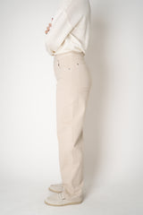 Lorena Antoniazzi Straight Leg 5-Pocket Style Jeans in Beige Vancouver. Shop Online or in Store.