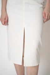 Lorena Antoniazzi Denim Slit Pencil Skirt in White Vancouver. Shop Online or in Store.