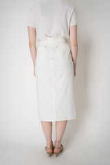 Lorena Antoniazzi Denim Slit Pencil Skirt in White Vancouver. Shop Online or in Store.