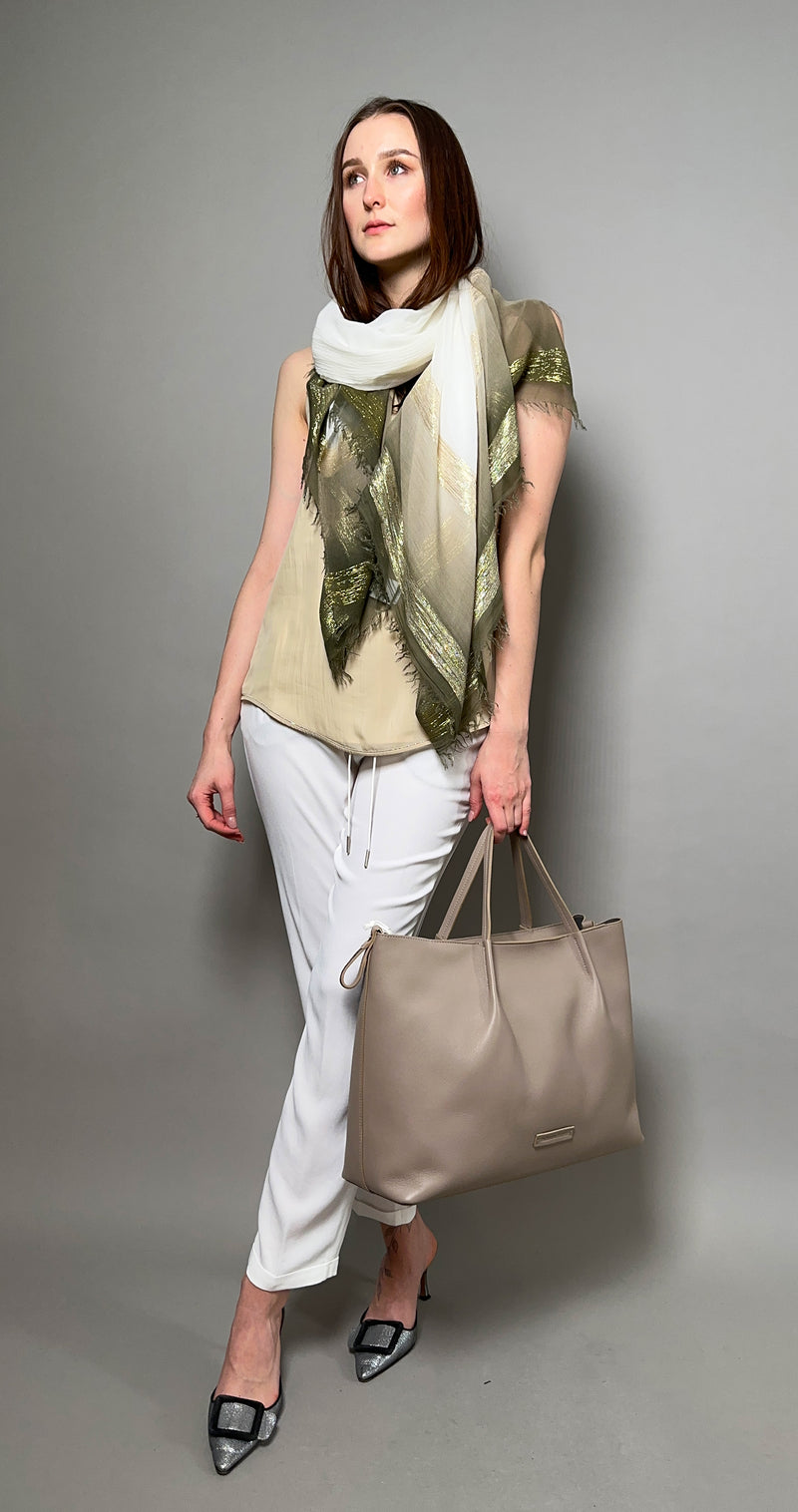 Fabiana Filippi Large Leather Handbag in Dove