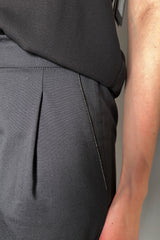 Fabiana Filippi Light Wool Jogger Pants With Brilliant Detail in Black Vancouver. Shop Online or in Store.