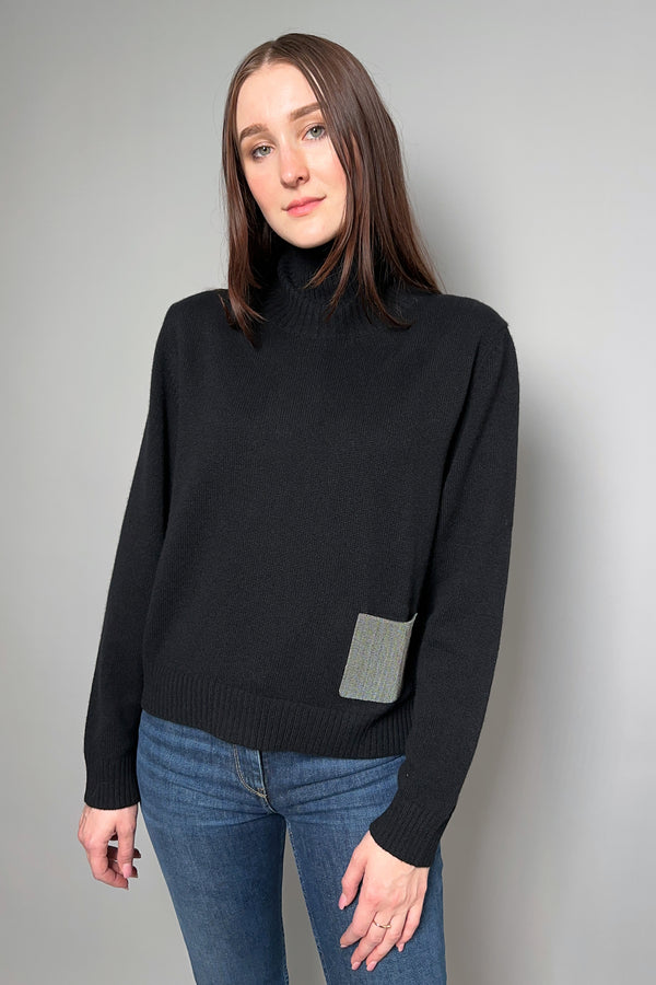 Fabiana Filippi Cashmere Sweater with Brilliant Pocket in Black
