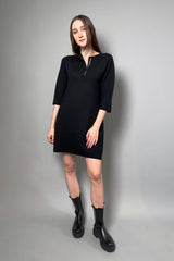 Fabiana Filippi Knit Dress with Brilliant Beading Neck in Black