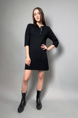 Fabiana Filippi Knit Dress with Brilliant Beading Neck in Black
