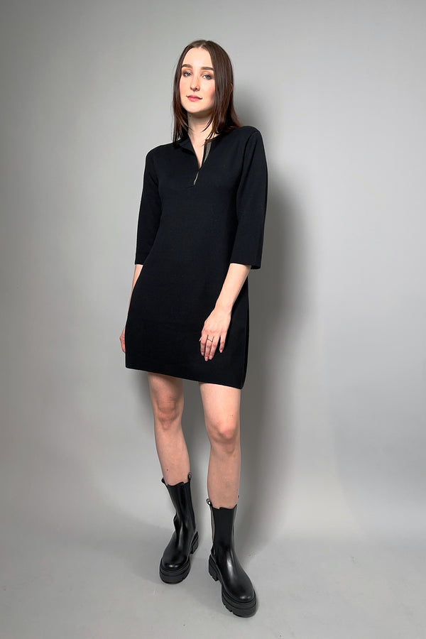 Fabiana Filippi Knit Dress with Brilliant Beading Neck in Black