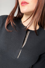 Fabiana Filippi Knit Dress with Brilliant Beading Neck in Black