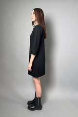 Fabiana Filippi Knit Dress with Brilliant Beading Neck in Black