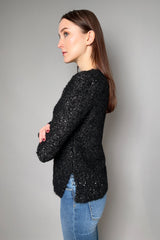 Fabiana Filippi Slim Mohair Sweater with Small Sequins in Black