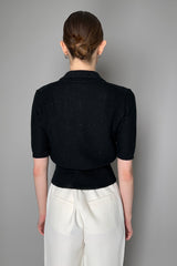 Fabiana Filippi Knit Polo Shirt  with Sequins in  Black