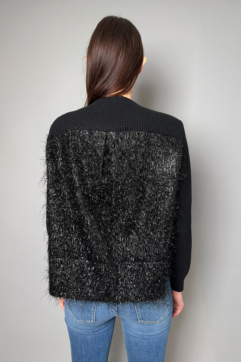 Fabiana Filippi Knit Sweater with Lurex Fil Coupe in Black